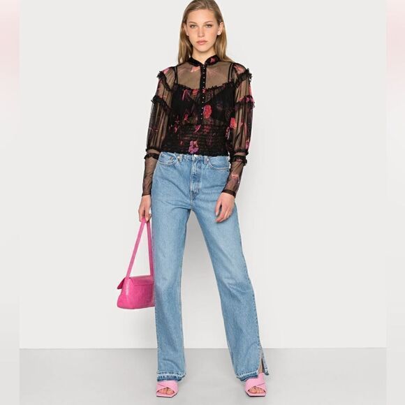 Free People TIME FOR SHINE - Blouse Sz- Small - Picture 3 of 16